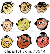Royalty Free RF Clipart Illustration Of A Digital Collage Of Scruffy Male Faces
