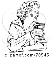 Poster, Art Print Of Black And White Woman Holding A Pint