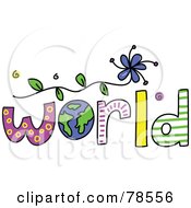 Poster, Art Print Of The Colorful Word World With The Earth As The O
