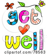 Poster, Art Print Of Colorful Get Well Words