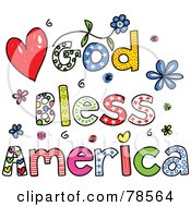 Poster, Art Print Of Colorful God Bless America Words
