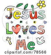Poster, Art Print Of Colorful Jesus Loves Me Words
