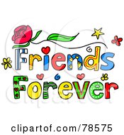 Royalty Free RF Clipart Illustration Of Colorful Friends Forever Words