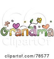 Royalty Free RF Clipart Illustration Of A Colorful Grandma Word