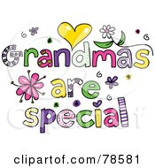 Royalty Free RF Clipart Illustration Of Colorful Grandmas Are Special Words