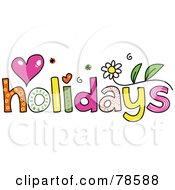 Royalty Free RF Clipart Illustration Of A Colorful Holidays Word