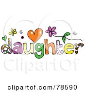 Royalty Free RF Clipart Illustration Of A Colorful Daughter Word