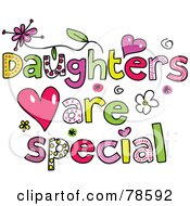 Royalty Free RF Clipart Illustration Of Colorful Daughters Are Special Words