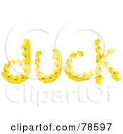 Royalty Free RF Clipart Illustration Of The Word Duck Formed With Yellow Ducks by Prawny