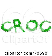 Royalty Free RF Clipart Illustration Of The Word Croc Formed Of Green Crocodiles