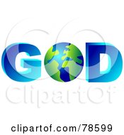 Poster, Art Print Of 3d Word God With The Earth As The O