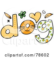 Royalty Free RF Clipart Illustration Of The Word Dog Formed With A Dog Face