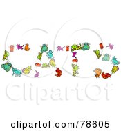 Royalty Free RF Clipart Illustration Of Colorful Kitties Forming The Word Cats