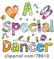 Royalty Free RF Clipart Illustration Of Colorful Letters Spelling A Special Dancer by Prawny
