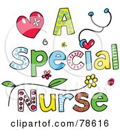 Poster, Art Print Of Colorful Letters Spelling A Special Nurse