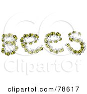 Royalty Free RF Clipart Illustration Of The Word Bees Formed By Yellow And Black Insects