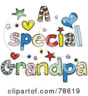 Poster, Art Print Of Colorful Letters Spelling A Special Grandpa