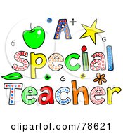 Poster, Art Print Of Colorful Letters Spelling A Special Teacher