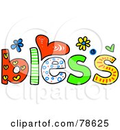 Royalty Free RF Clipart Illustration Of A Colorful Bless Word