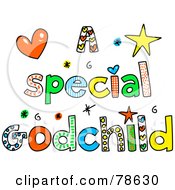 Poster, Art Print Of Colorful Letters Spelling A Special Godchild