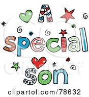 Poster, Art Print Of Colorful Letters Spelling A Special Son