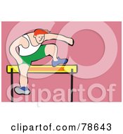 Royalty Free RF Clipart Illustration Of A Track Runner Leaping A Hurdle by Prawny