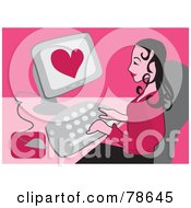 Royalty Free RF Clipart Illustration Of A Pretty Woman Internet Dating