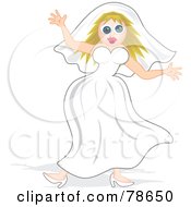 Royalty Free RF Clipart Illustration Of A Frantic Blond Bride by Prawny
