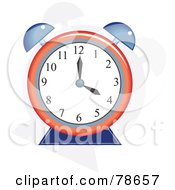 Poster, Art Print Of Round Red And Blue Alarm Clock