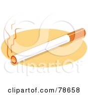 Poster, Art Print Of Burning Cigarette On A Beige Oval