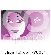Poster, Art Print Of Purple Woman With Modern Hair