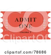 Poster, Art Print Of Single Red Admit One Ticket Stub