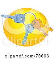 Poster, Art Print Of Ing Of Three Keys On A Yellow Oval