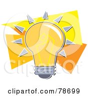Poster, Art Print Of Shining Orange Electric Light Bulb