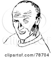 Royalty Free RF Clipart Illustration Of A Black And White Balding Man