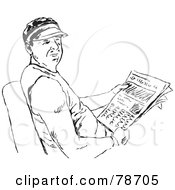 Poster, Art Print Of Black And White Man Reading The Newspaper