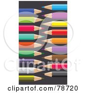 Poster, Art Print Of Colored Pencils Arranged On A Gray Background