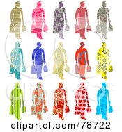 Poster, Art Print Of Digital Collage Of Fifteen Patterned Shoppers