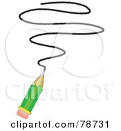 Royalty Free RF Clipart Illustration Of A Green Pencil Drawing A Squiggle