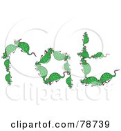 Poster, Art Print Of The Word Rat Formed With Green Rats