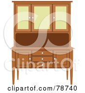 Royalty Free RF Clipart Illustration Of A Wooden Side Cabinet