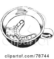 Black And White Cup With False Teeth