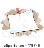 Royalty Free RF Clipart Illustration Of A Blank Pinned Memo On Brown by Prawny