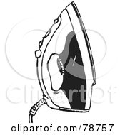 Royalty Free RF Clipart Illustration Of A Black And White Electric Iron by Prawny