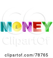 Royalty Free RF Clipart Illustration Of A 3d Word Money With A Coin As The O
