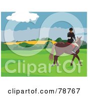 Poster, Art Print Of Horse Rider In A Field