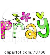 Poster, Art Print Of Colorful Pray Word