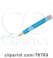 Royalty Free RF Clipart Illustration Of A Drawing Blue Colored Pencil by Prawny