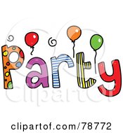 Royalty Free RF Clipart Illustration Of A Colorful Party Word