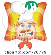 Royalty Free RF Clipart Illustration Of A Grumpy Head Chef With A Splatter On His Hat by Prawny